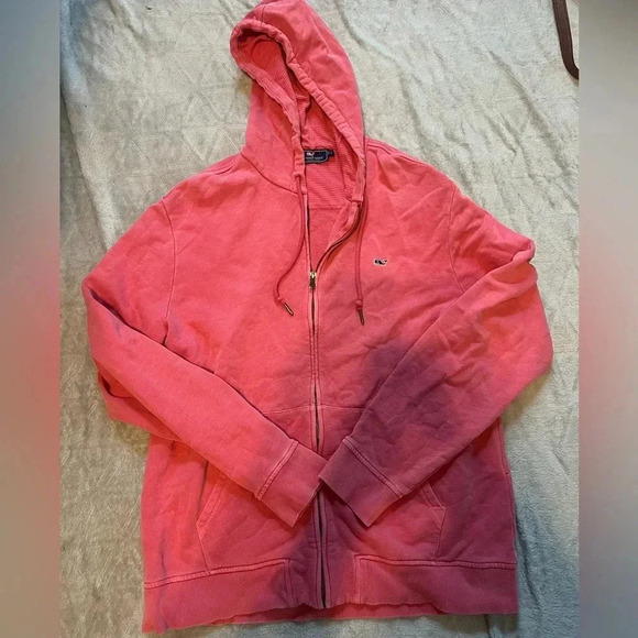 vineyard vines women’s full zip jacket coral pink size large - Picture 1 of 4